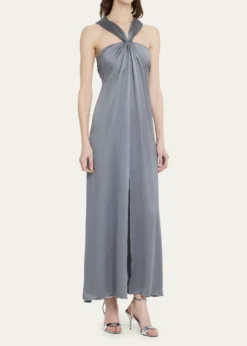Giorgio ArmaniGathered Halter Silk Gown
