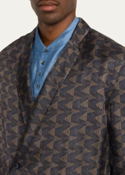 Giorgio ArmaniGeometric Single-Breasted Jacket