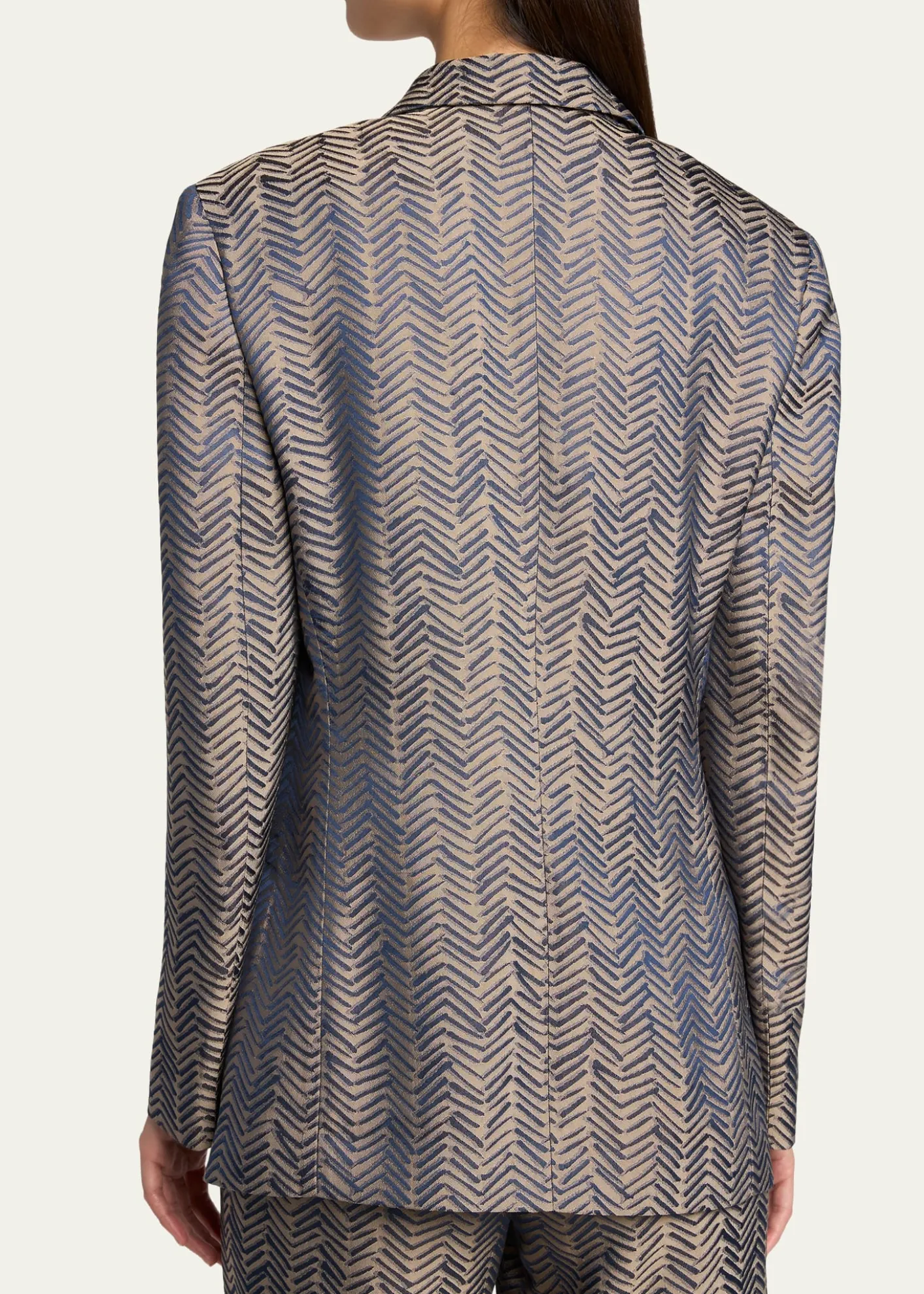 Giorgio ArmaniHerringbone Jacquard Single-Breasted Jacket