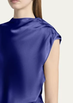 Giorgio ArmaniHigh-Neck Double Silk Satin Gown