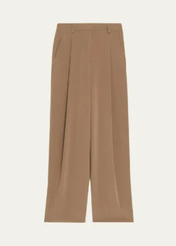 Giorgio ArmaniHigh-Rise Pleated Straight-Leg Trousers