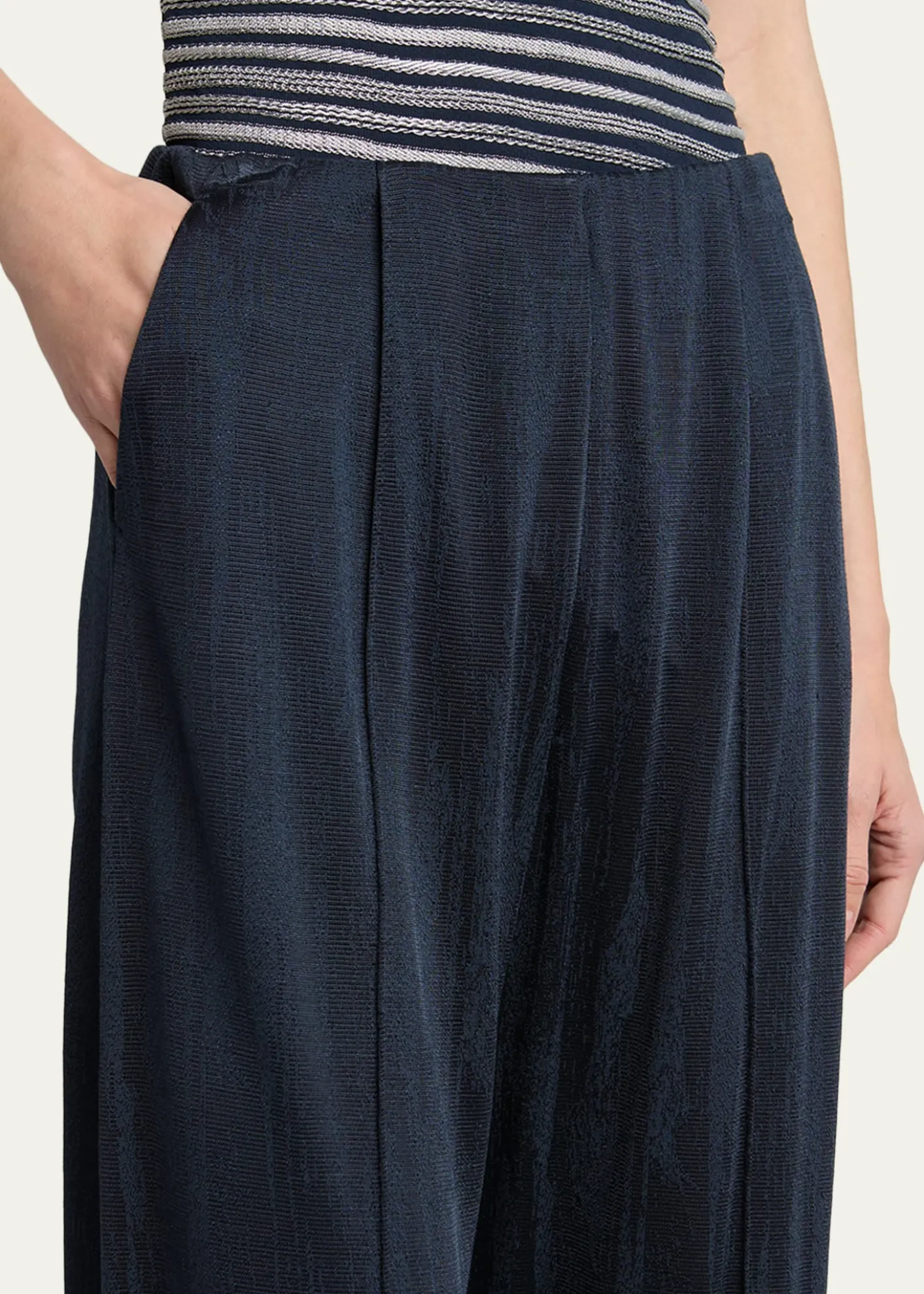 Giorgio ArmaniJacquard Jersey Straight-Leg Trousers