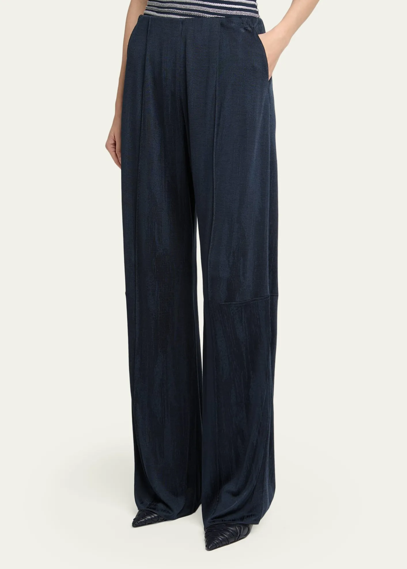 Giorgio ArmaniJacquard Jersey Straight-Leg Trousers
