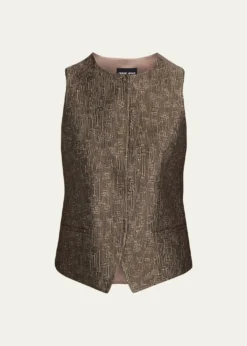 Giorgio ArmaniJacquard Silk-Wool Waistcoat