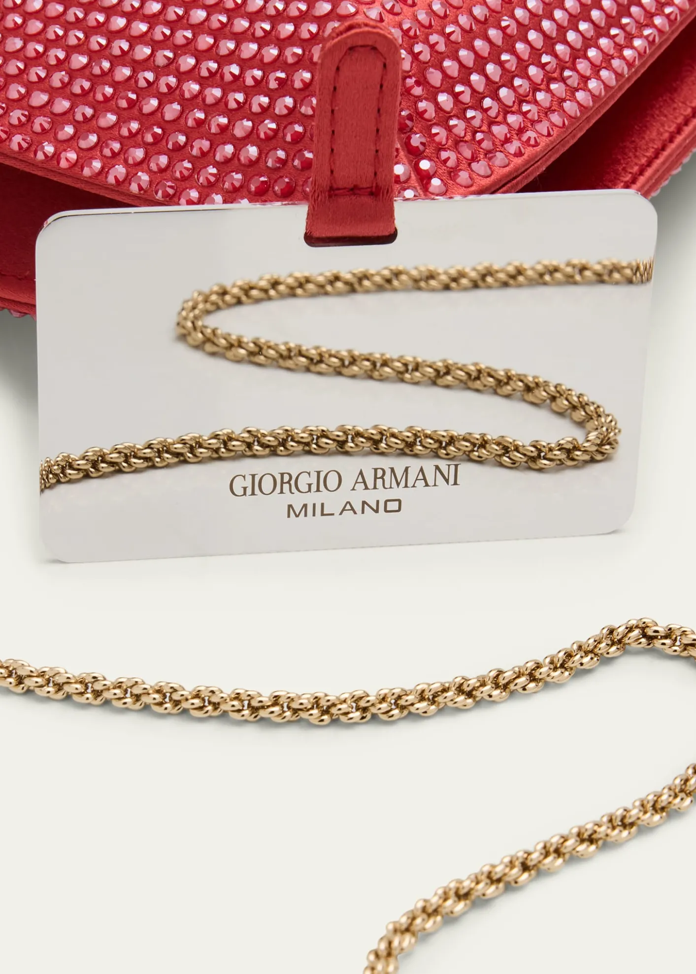 Giorgio ArmaniLa Prima Satin & Rhinestone Clutch Bag