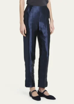 Giorgio ArmaniLinen Silk Straight-Leg Trousers