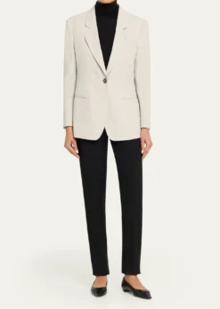 Giorgio ArmaniLinen Single-Breasted Blazer Jacket