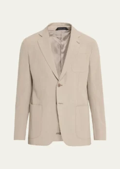 Giorgio ArmaniLinen Single-Breasted Jacket