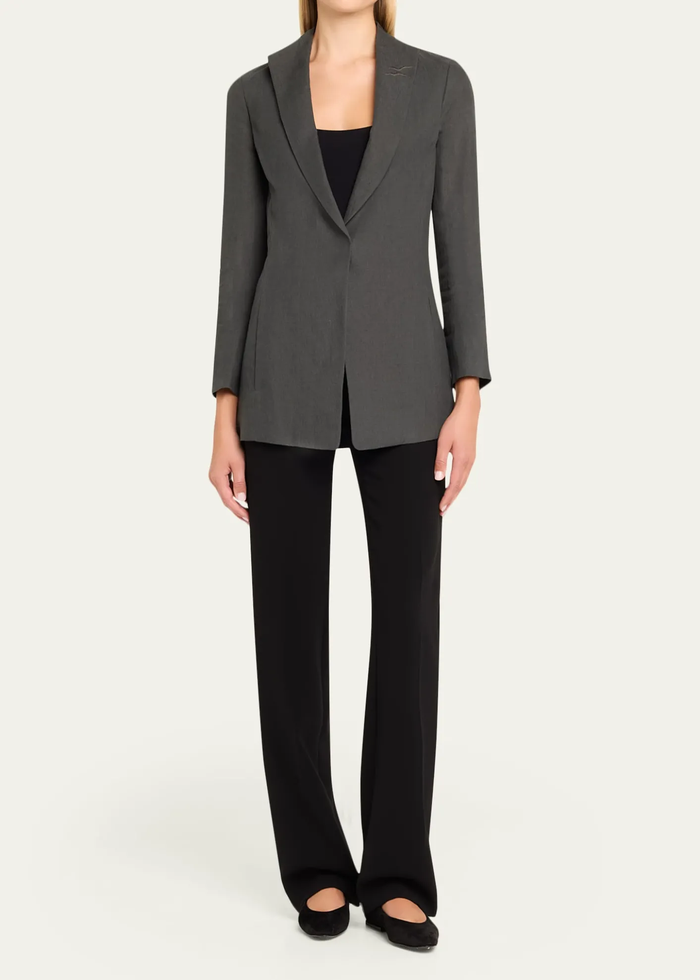 Giorgio ArmaniLinen Single-Breasted Blazer