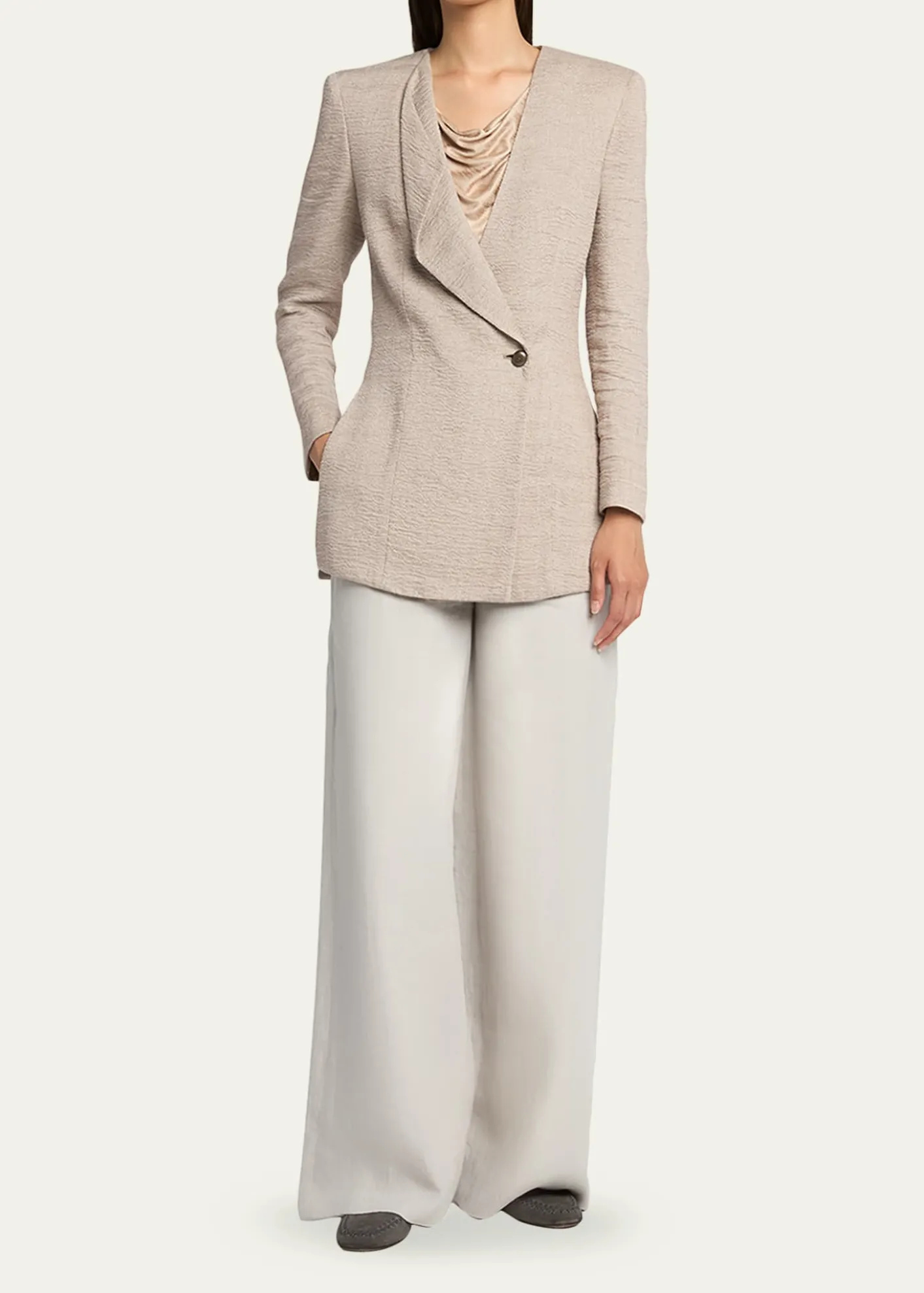 Giorgio ArmaniLinen Straight-Leg Trousers