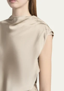 Giorgio ArmaniLong Cowl-Neck Double Satin Dress