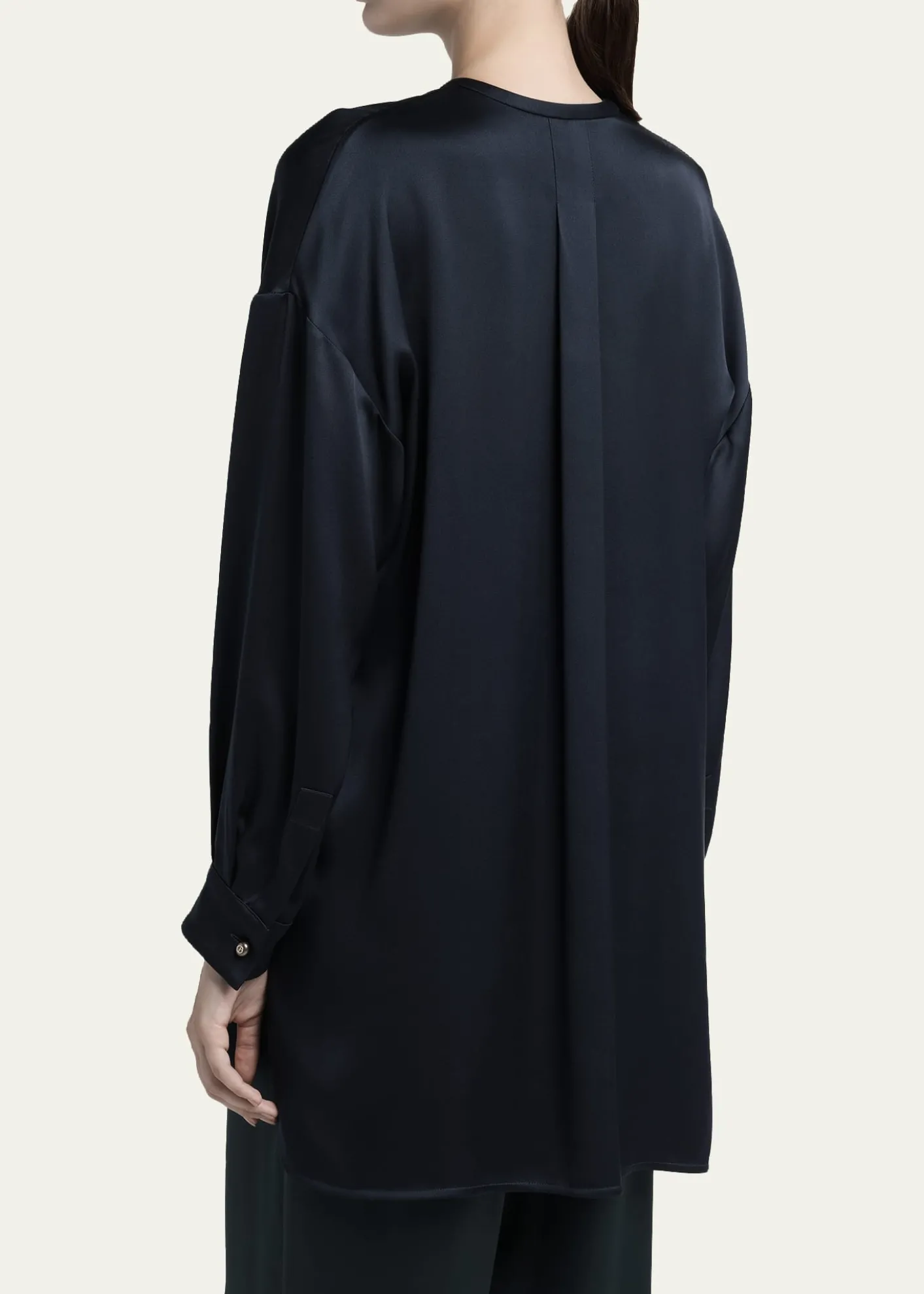 Giorgio ArmaniLong-Sleeve Silk Tunic Shirt