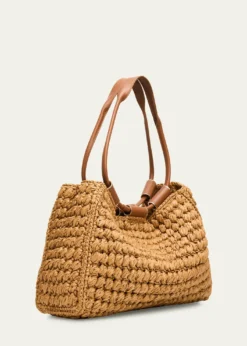 Giorgio ArmaniMedium Raffia Shopping Tote Bag
