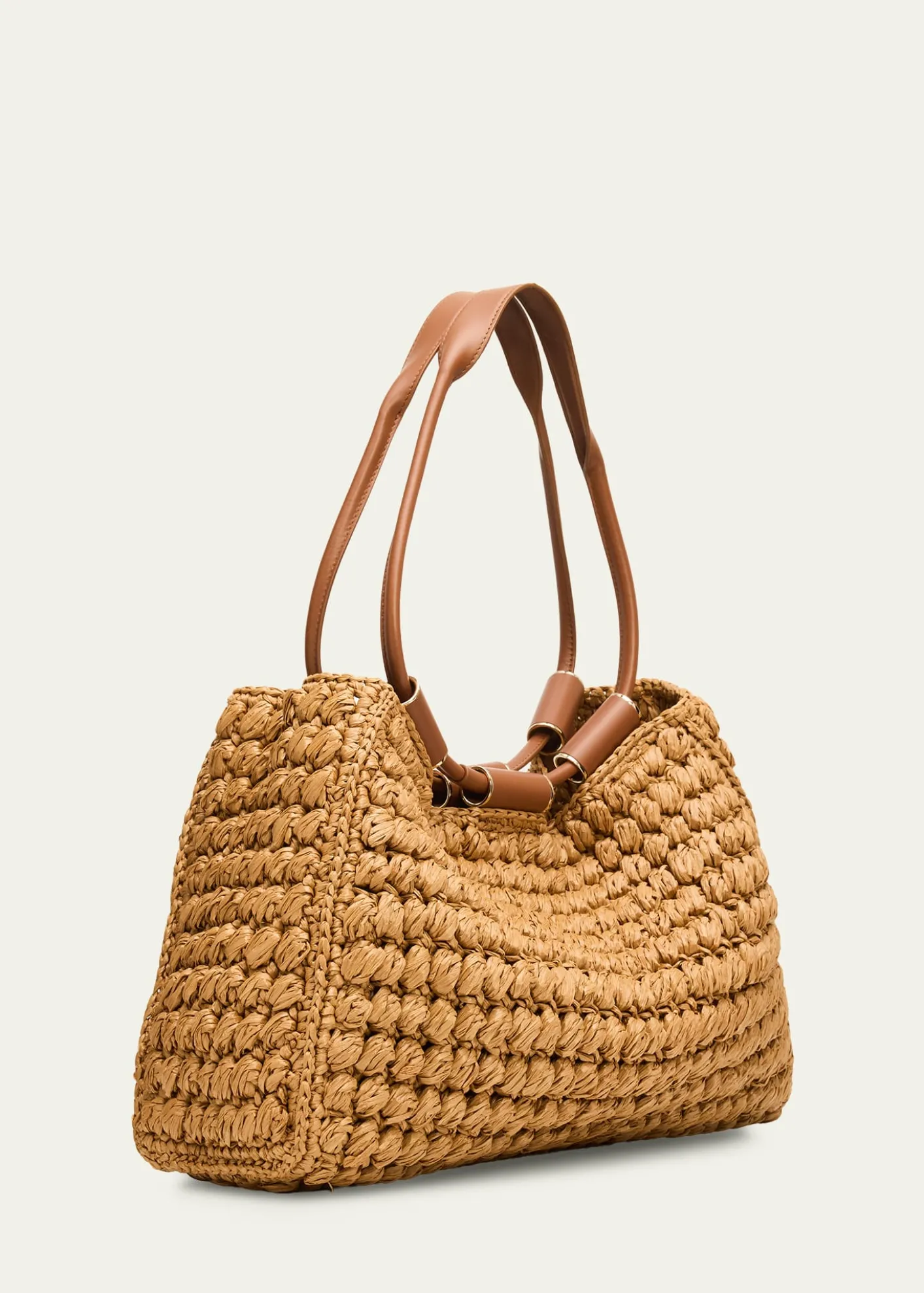 Giorgio ArmaniMedium Raffia Shopping Tote Bag