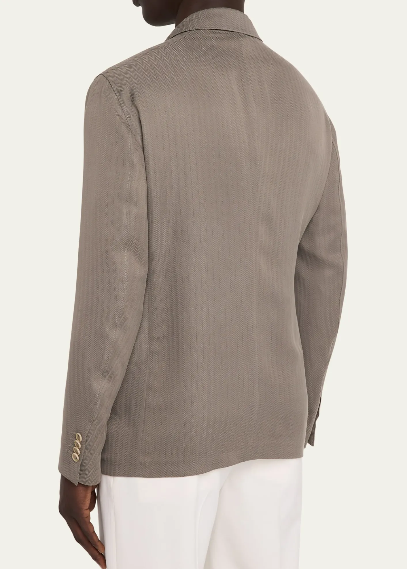 Giorgio ArmaniMen's Chevron Cupro Patch-Pocket Blazer