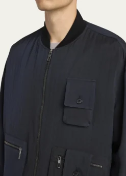 Giorgio ArmaniMen's Chevron Utility Bomber Jacket