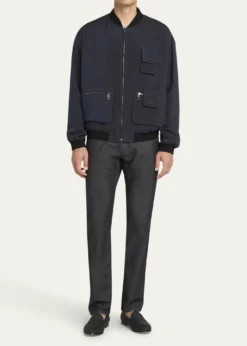 Giorgio ArmaniMen's Chevron Utility Bomber Jacket