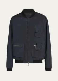 Giorgio ArmaniMen's Chevron Utility Bomber Jacket
