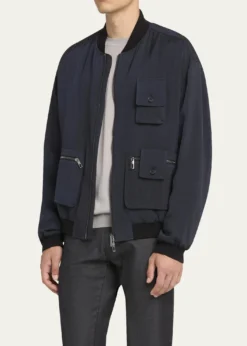 Giorgio ArmaniMen's Chevron Utility Bomber Jacket