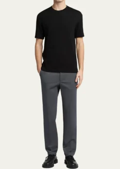 Giorgio ArmaniMen's Cotton and Cashmere Slim Flat-Front Trousers
