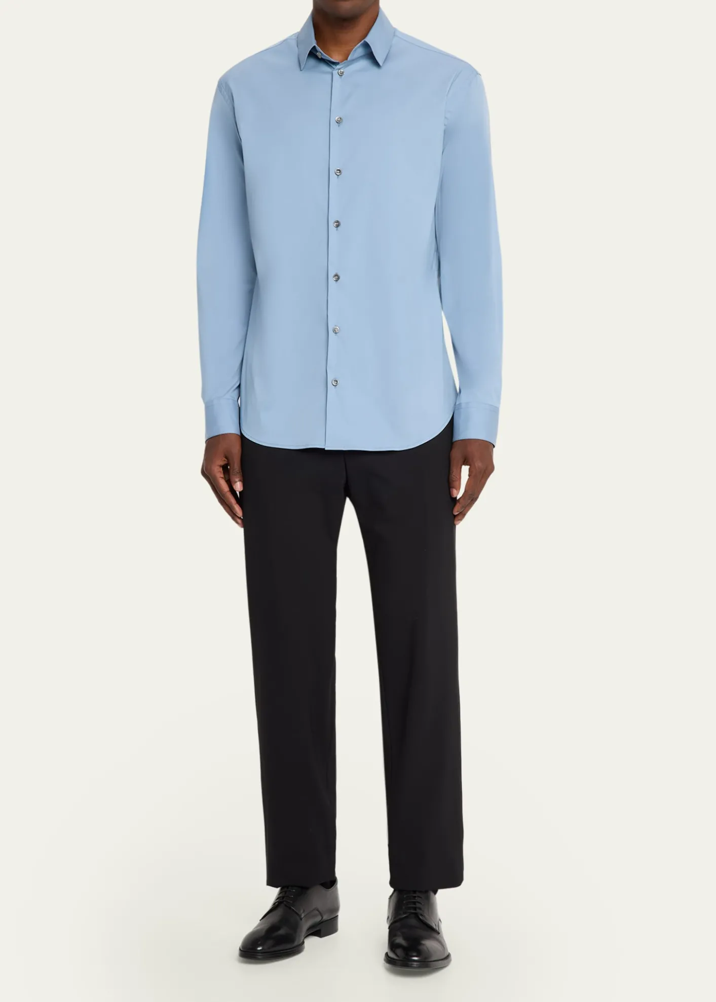 Giorgio ArmaniMen's Cotton-Blend Poplin Button-Front Shirt