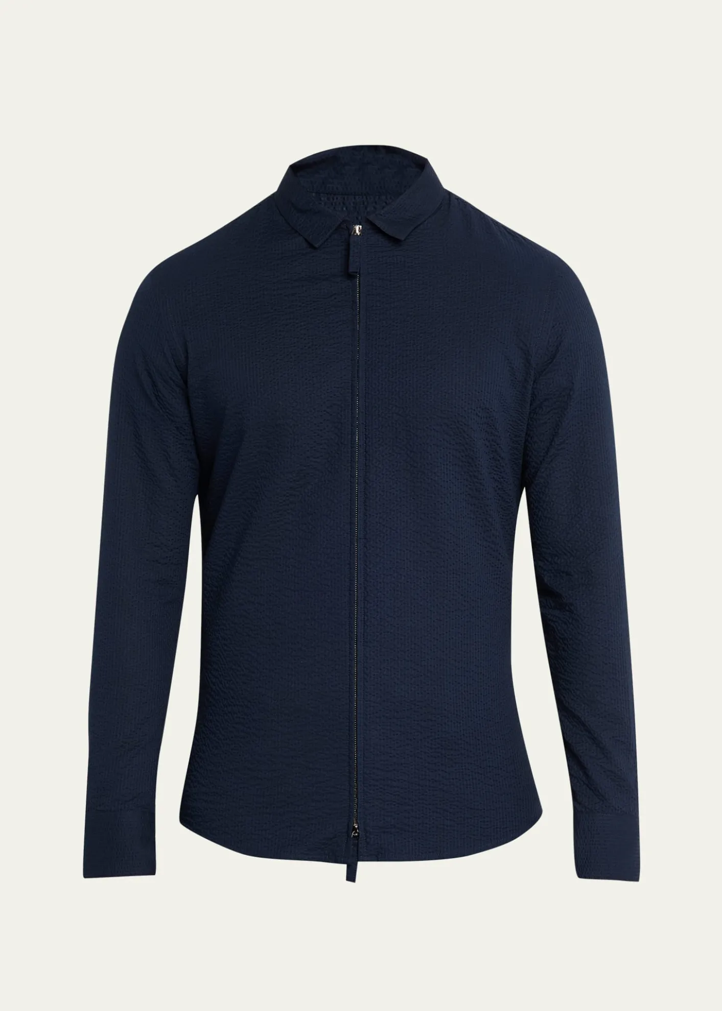 Giorgio ArmaniMen's Cotton Seersucker Full-Zip Shirt Jacket