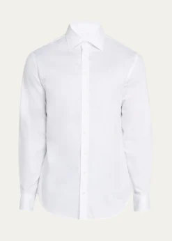 Giorgio ArmaniMen's Cotton Tonal Dot Dress Shirt