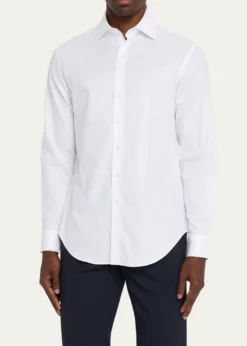 Giorgio ArmaniMen's Cotton Tonal Dot Dress Shirt