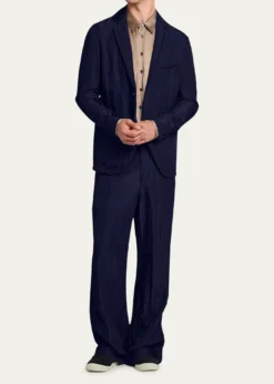 Giorgio ArmaniMen's Crinkled Viscose Trousers