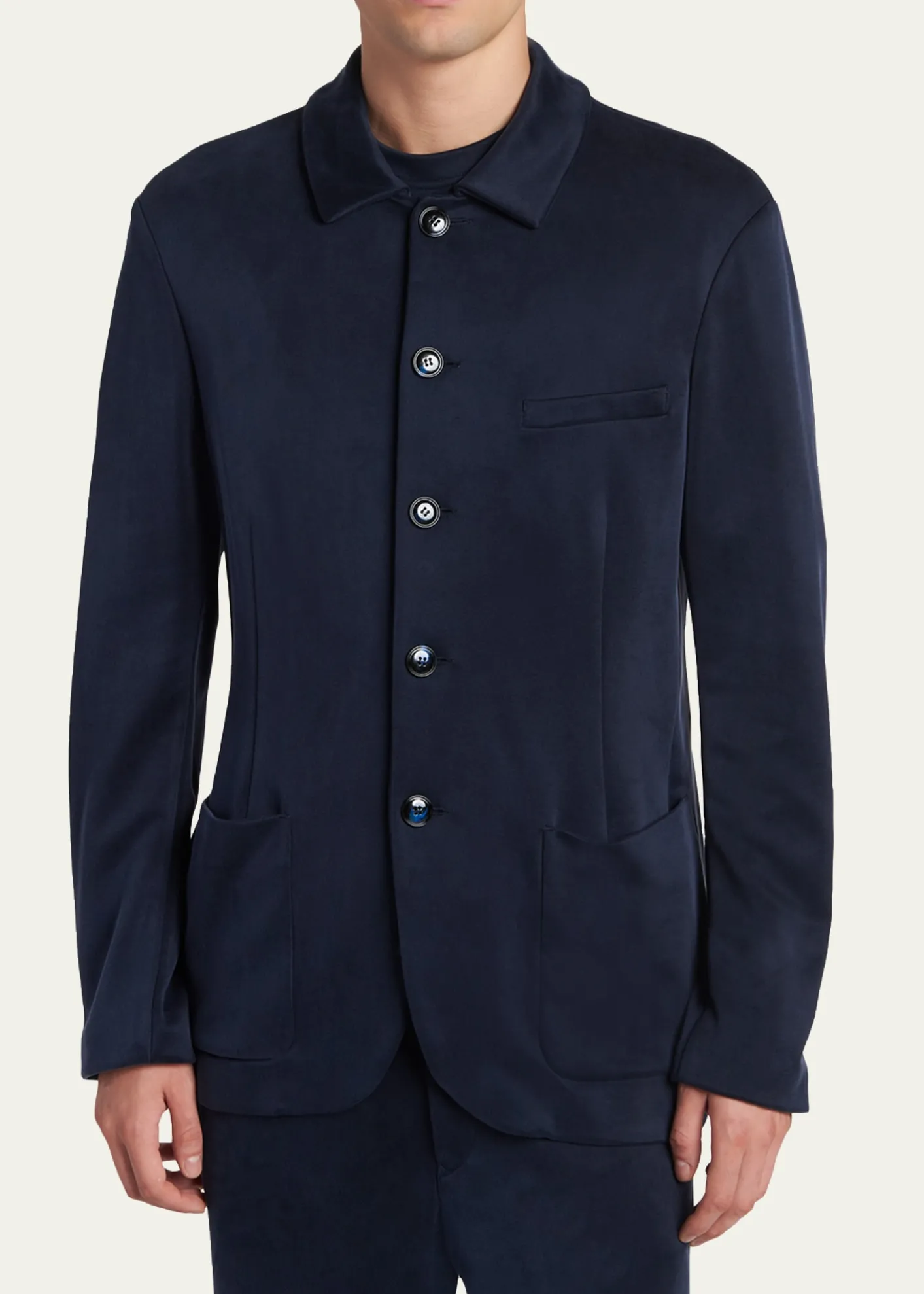 Giorgio ArmaniMen's Cupro Blend Patch-Pocket Blazer