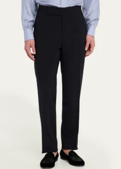 Giorgio ArmaniMen's Flat-Front Creased Trousers