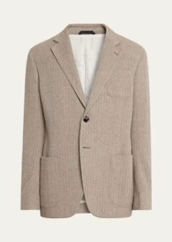 Giorgio ArmaniMen's Herringbone Cashmere and Wool Sport Coat