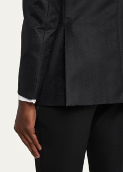 Giorgio ArmaniMen's Honeycomb Satin Peak Lapel Dinner Jacket