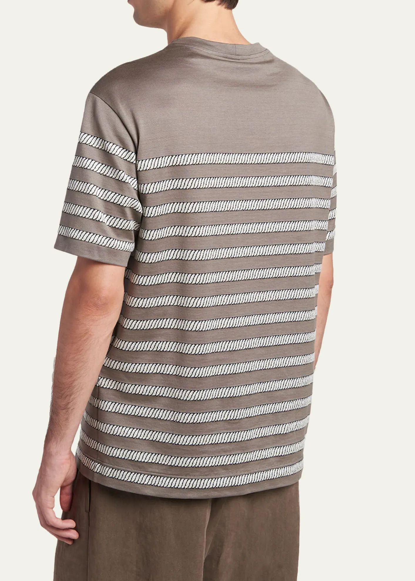 Giorgio ArmaniMen's Jersey Stripe Crewneck T-Shirt