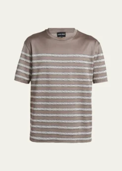 Giorgio ArmaniMen's Jersey Stripe Crewneck T-Shirt