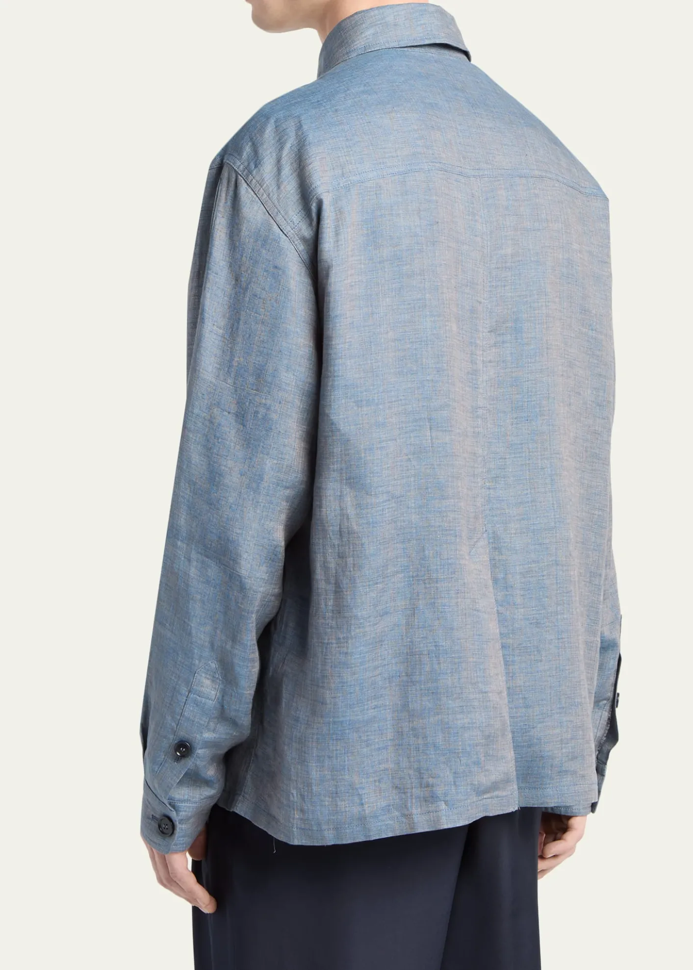 Giorgio ArmaniMen's Linen Flap-Pocket Field Jacket
