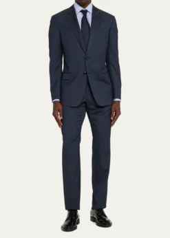 Giorgio ArmaniMen's Majesty Cotton Vertical Stripe Dress Shirt