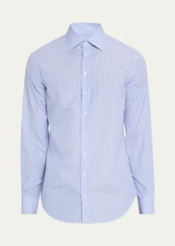 Giorgio ArmaniMen's Majesty Cotton Vertical Stripe Dress Shirt
