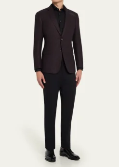 Giorgio ArmaniMen's Micro Grid Textured Blend Sport Coat