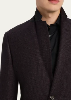 Giorgio ArmaniMen's Micro Grid Textured Blend Sport Coat