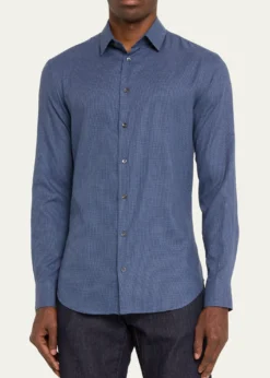 Giorgio ArmaniMen's Micro-Houndstooth Sport Shirt