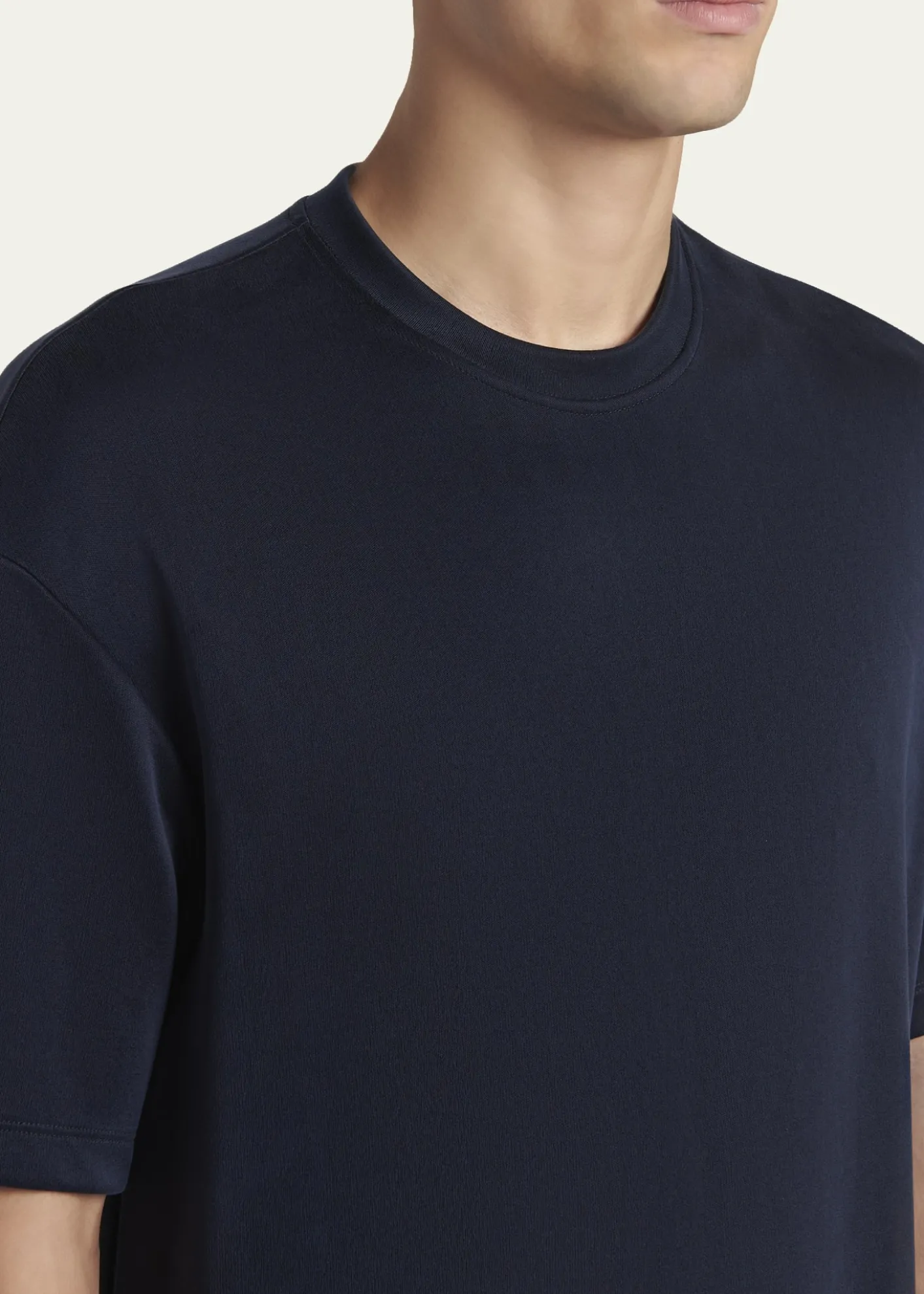 Giorgio ArmaniMen's Nylon and Cupro Crewneck T-Shirt