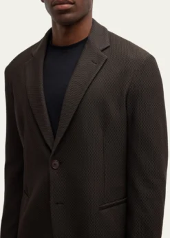 Giorgio ArmaniMen's Nylon Rice Stitch Two-Button Blazer