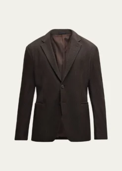 Giorgio ArmaniMen's Nylon Rice Stitch Two-Button Blazer