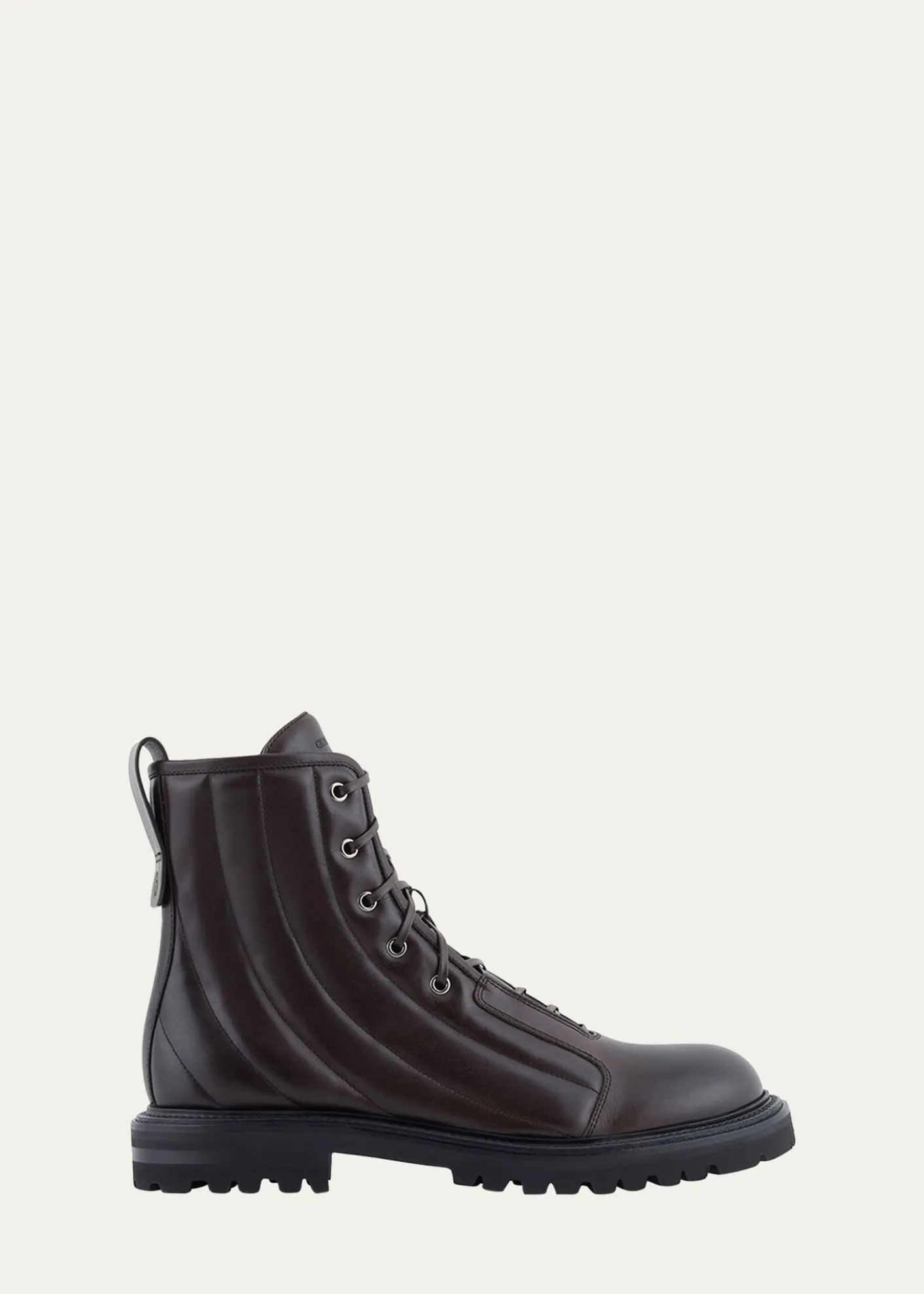 Giorgio ArmaniMen's Quilted Leather Lace-Up Boots