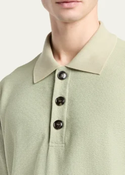 Giorgio ArmaniMen's Seersucker Relaxed-Fit Polo Shirt