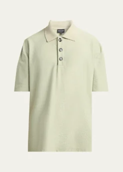 Giorgio ArmaniMen's Seersucker Relaxed-Fit Polo Shirt