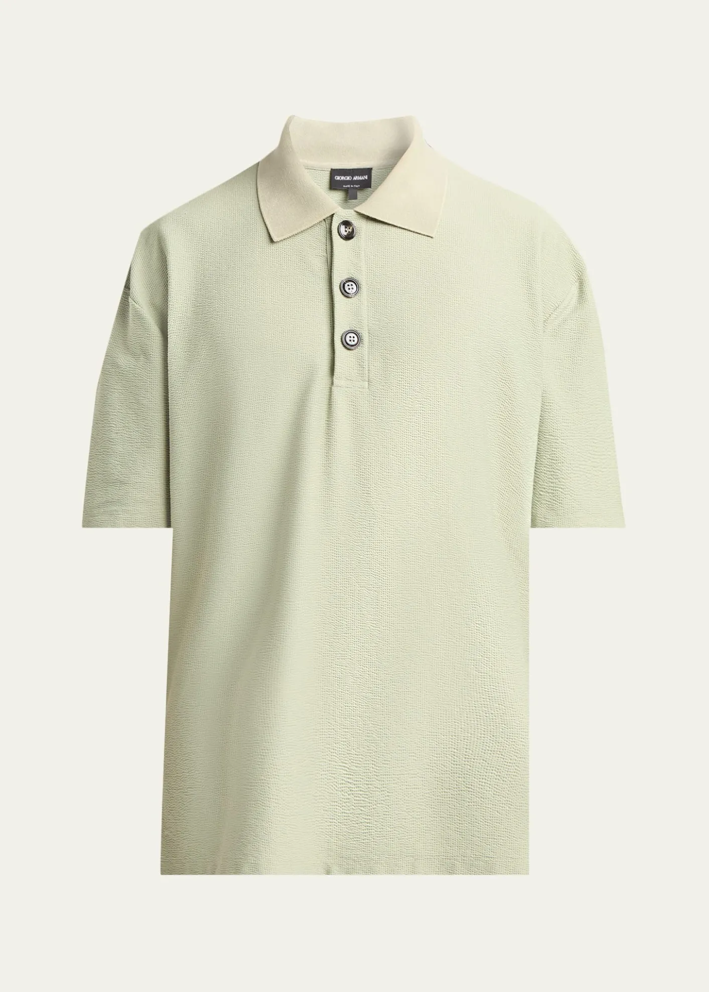 Giorgio ArmaniMen's Seersucker Relaxed-Fit Polo Shirt