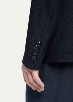 Giorgio ArmaniMen's Seersucker Patch-Pocket Blazer
