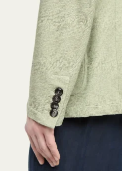 Giorgio ArmaniMen's Seersucker Patch-Pocket Blazer